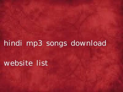 hindi mp3 songs download website list