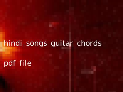 hindi songs guitar chords pdf file