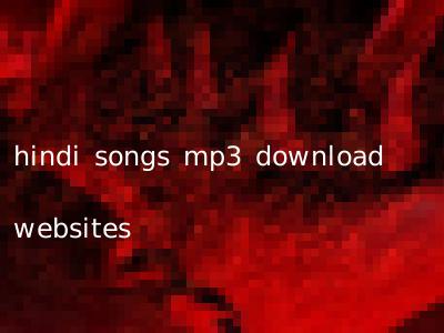hindi songs mp3 download websites