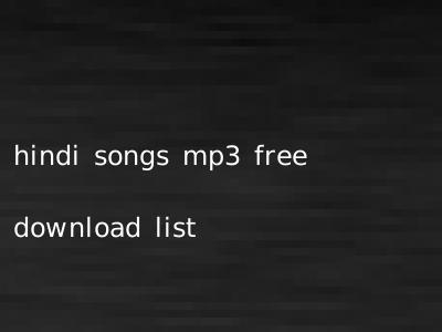hindi songs mp3 free download list