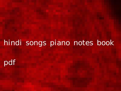 hindi songs piano notes book pdf