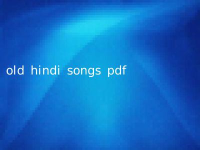 old hindi songs pdf